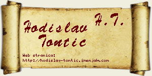 Hodislav Tontić vizit kartica